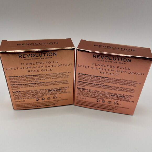 2 Pack Revolution Flawless Foils Rose Gold & Retreat NEW Metallic Shimmer Liquid - Picture 2 of 4